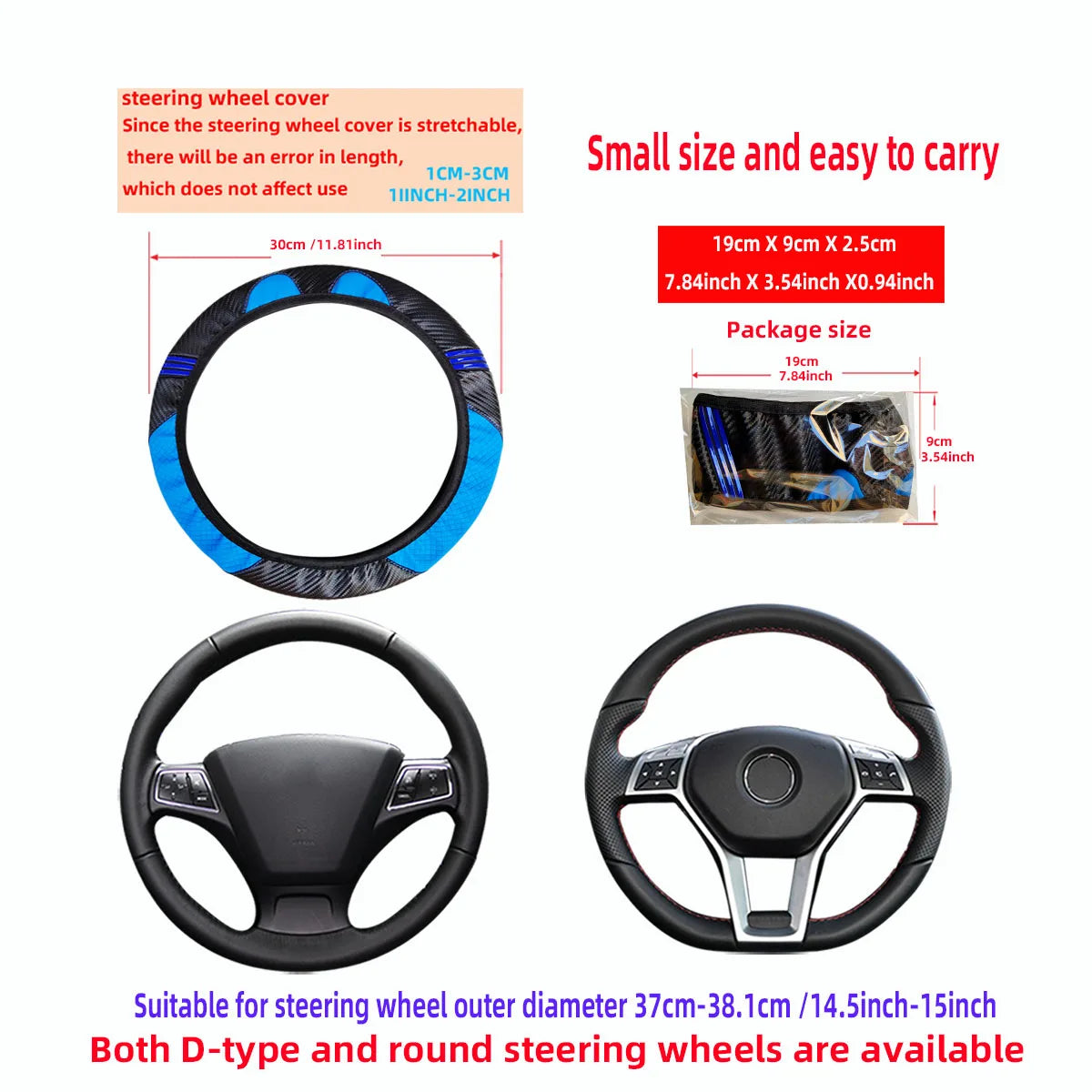 1 little monster PU embossed leather automotive supplies without inner ring steering wheel cover fits 14.5-15 inches