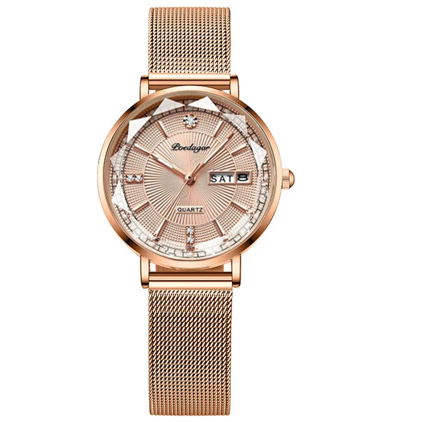 POEDAGAR Top Luxury Brand Woman Watch Waterproof Date Week Elegant Ladies Wristwatch High Quality Fashion Quartz Women's Watches
