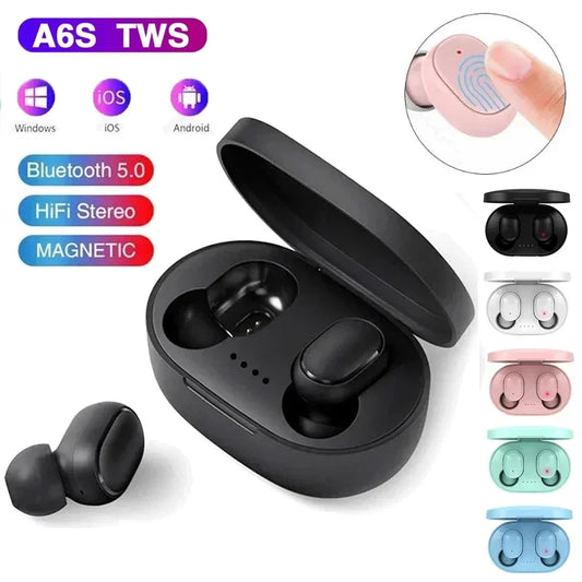 A6S TWS Wireless Bluetooth Headphone 5.0 Earphones Sport Earbuds Headset With Mic For IPhone Samsung Huawei For Cell Smartphones