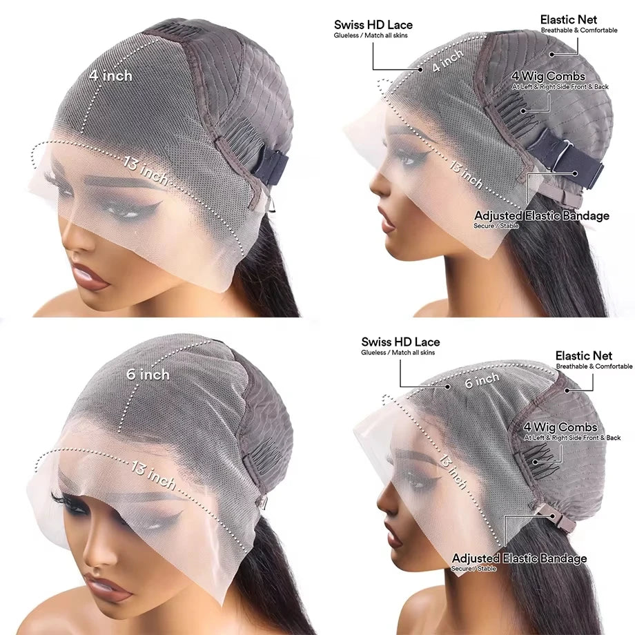 13x6 HD Highlight Lace Frontal Wig P4/27 200 Density Human Hair Honey Blonde Piano Bone Straight 13x4 Lace Front Wigs for Women
