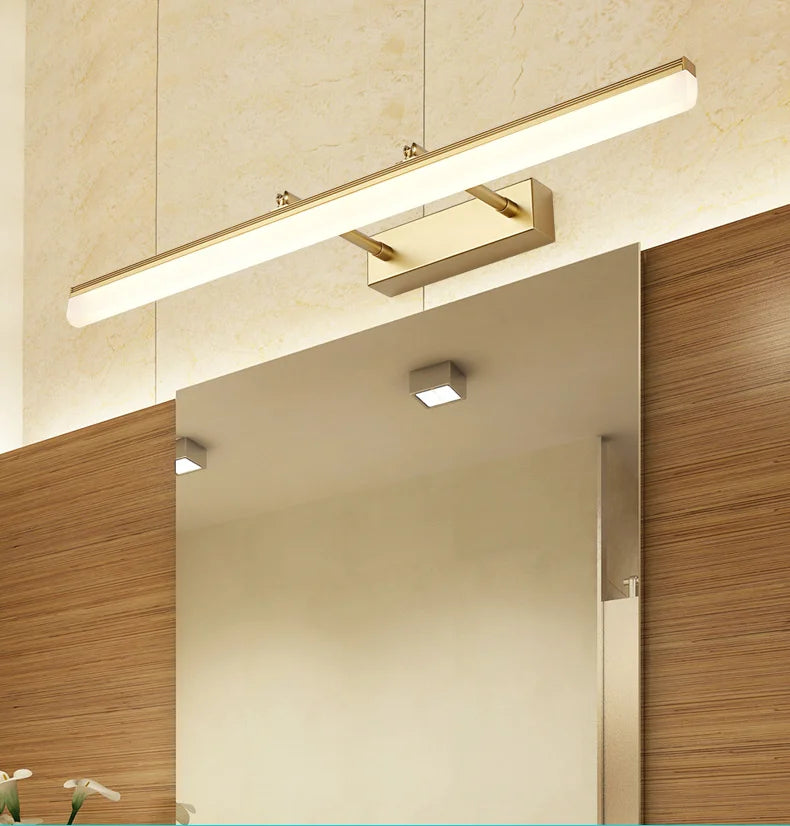Retractable Bathroom Mirror Front Wall Light Dressing Table Clothing Shop Decor Waterproof Anti-fog LED Sconce Lamp