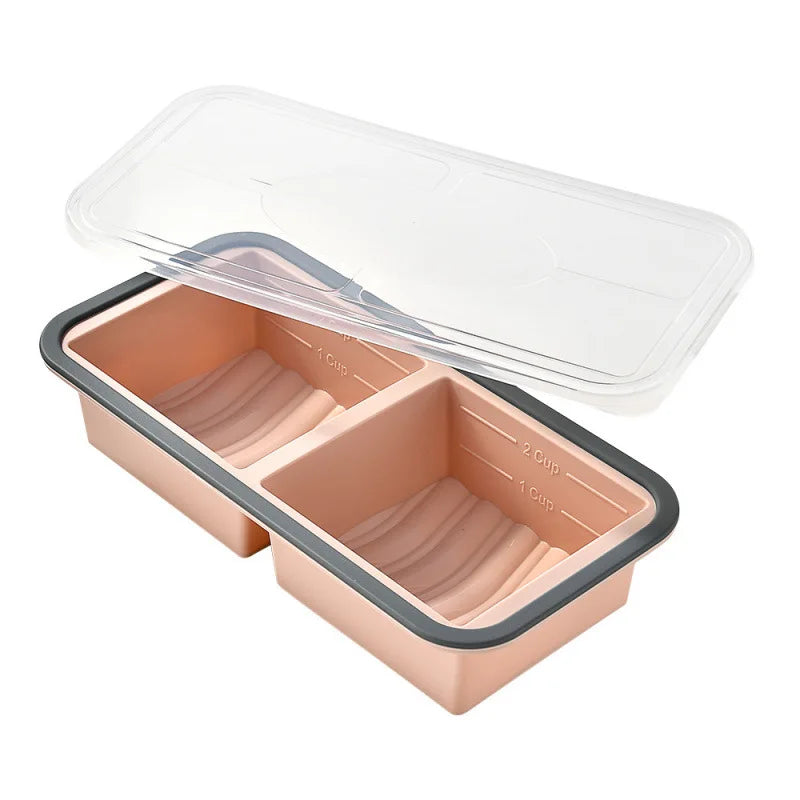 2/3/4 Cavity Silicone Ice Cream Mold with Lid Giant Large Freezer Tray BPA Free Food Storage Container Popsicle Maker Tool DIY