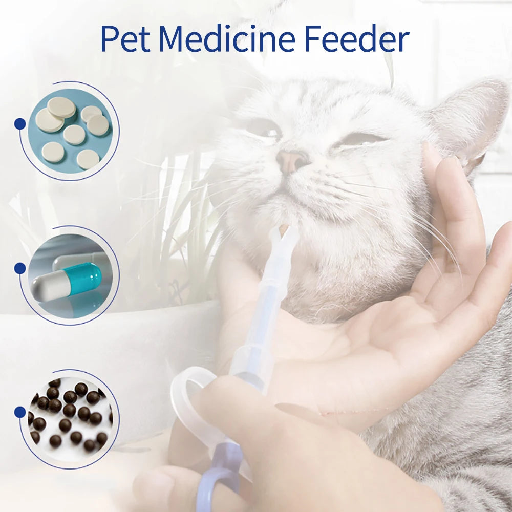Dual-Purpose Pet Medicine Feeder – Soft-Tip Cat Pill Shooter & Tablet Syringe Applicator