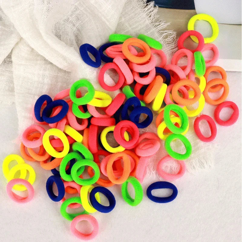 200Pc Colorful Nylon Elastic Hair Bands