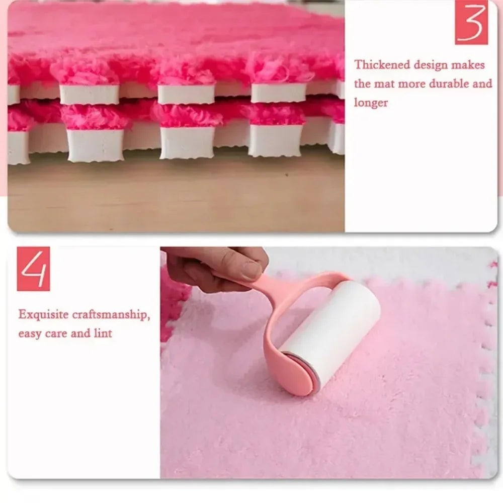 10Pcs Soft Plush Baby Play Mat EVA Foam Puzzle Carpet 30x30cm Children’s Mat Keep Warm for Kids Room Baby Toys Floor Playmat