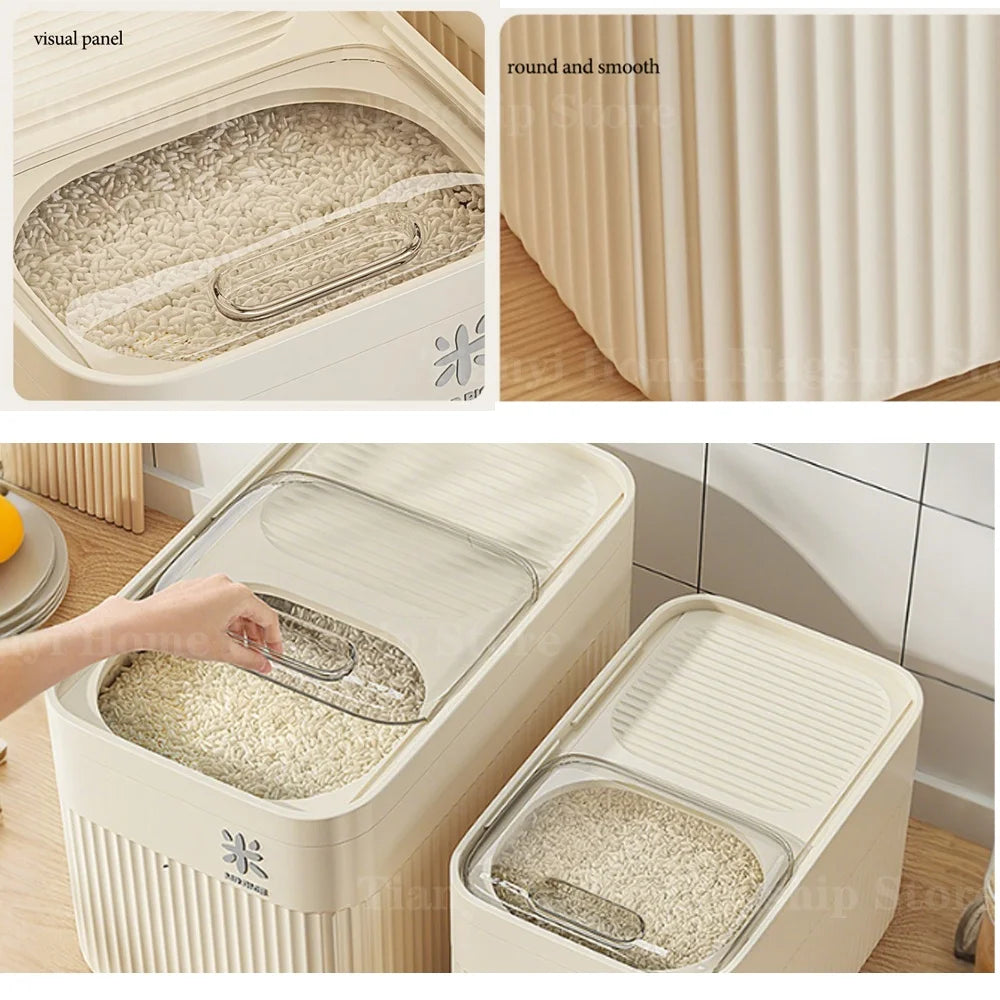 5/10/15KG Rice Storage Box Home with Lid Insect Proof Moisture Proof Rice Box Sealed Jar Kitchen Container Storing Dry Grain