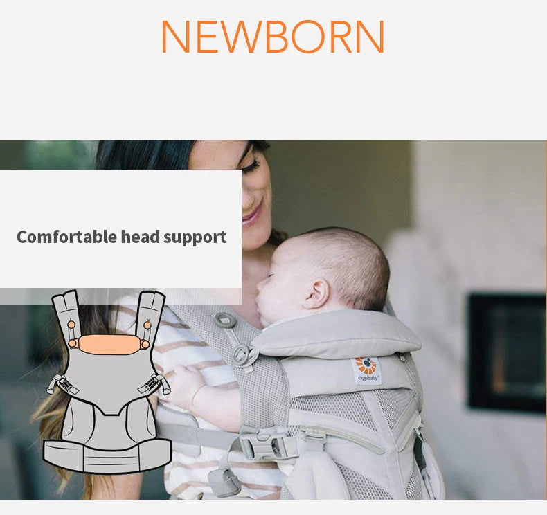 Ergobaby All Carry Positions Breathable mesh baby carrier, enhancing lumbar support and airflow (7-45 pounds)