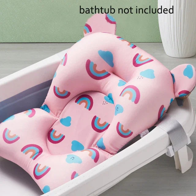 Baby Bath Seat Support Mat Shower Safety Tub Pad Newborn Bathtub Recliner Infant Anti-Slip Soft Comfort Body Cushion Baby Stuff
