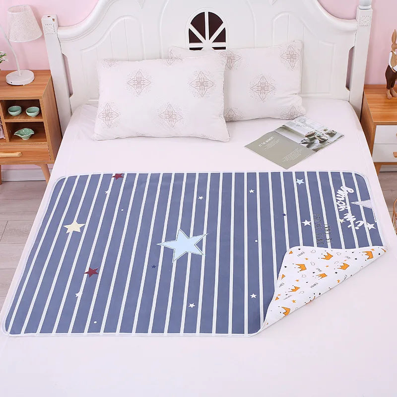 Baby Diaper Reusable Waterproof Cotton Changing Pad Cover Baby Diaper Mattress Newborn Print Changing Play Mats Kids Bedding 0-3