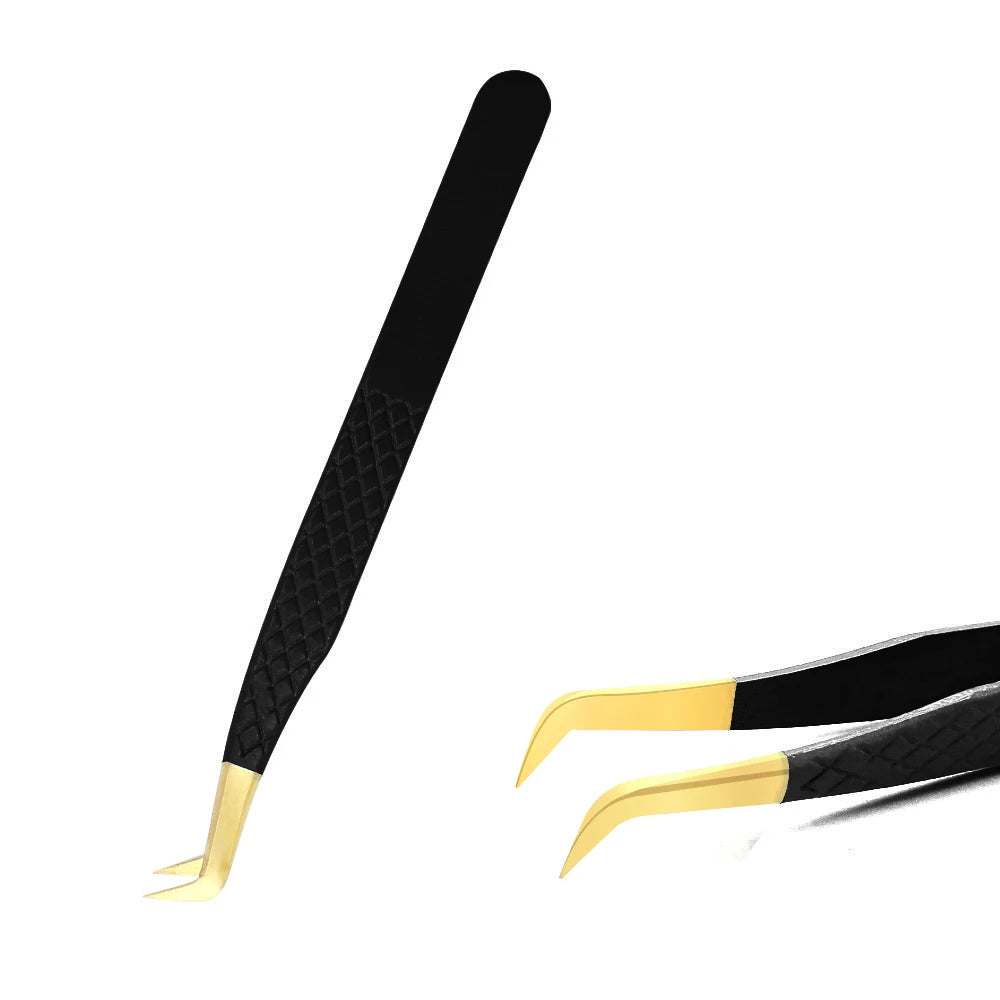 Black Stainless Steel Eyelash Tweezer