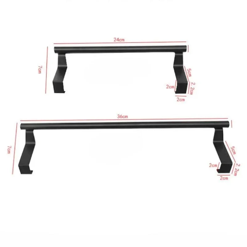 Towel Rod Steel Metal Wire Over Cabinet Towel Rack Storage Organiser Bathroom Door Hanging Towel Rack Punch-free Rag Hanger