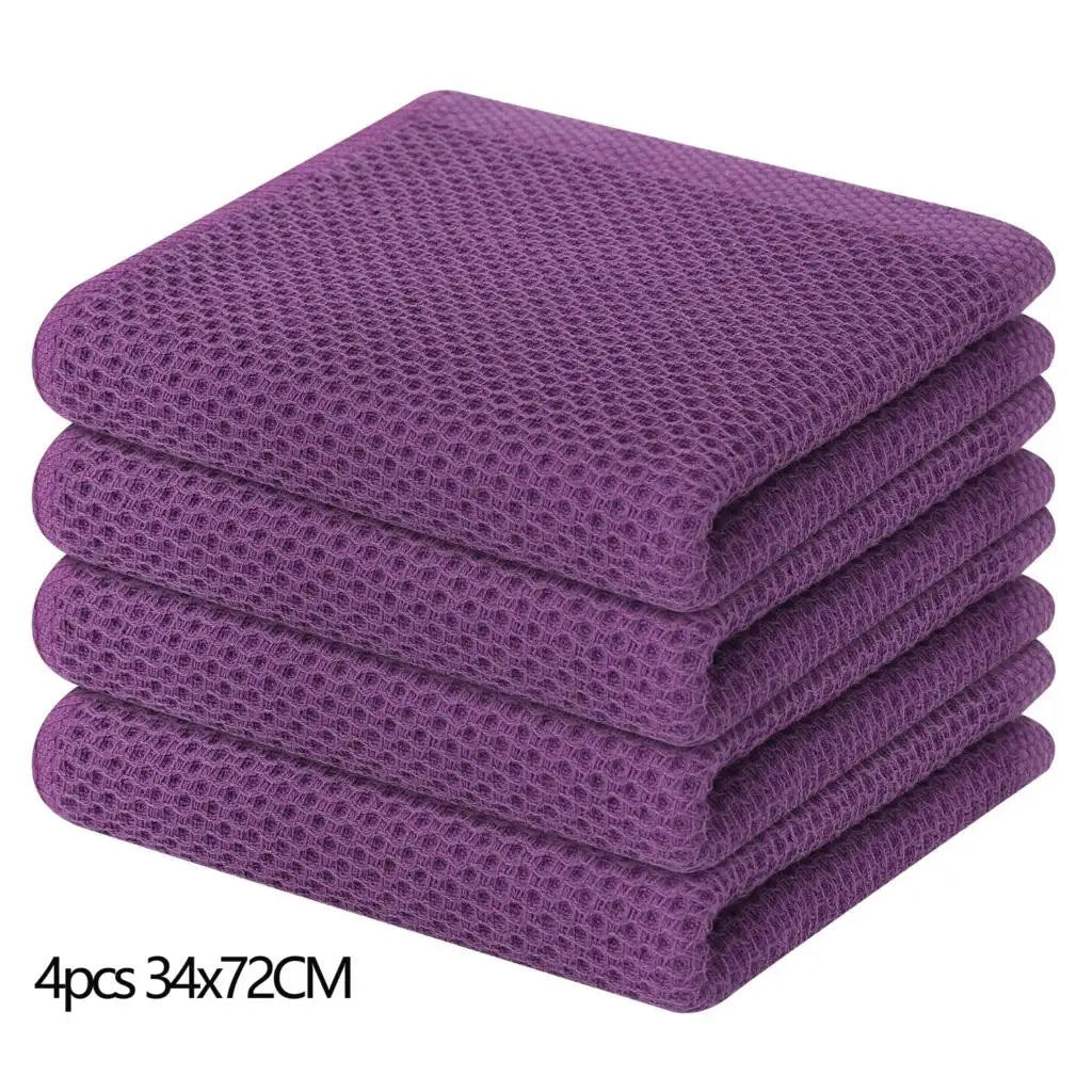 Olanly Kitchen Towel 100% Cotton Dishcloth Waffle Weave Kitchen Cloth Super Absorbent Quick Drying Wash Cloth Home Cleaing Towel