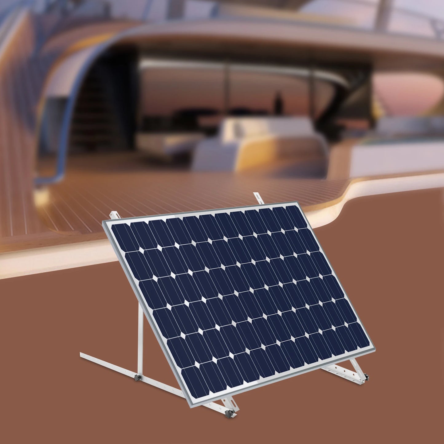 2 Pack 41" Adjustable Solar Panel Racks, Aluminum Alloy Frame, 0-90° Tilt, RV Tilt Mount Brackets for Boat / Roof