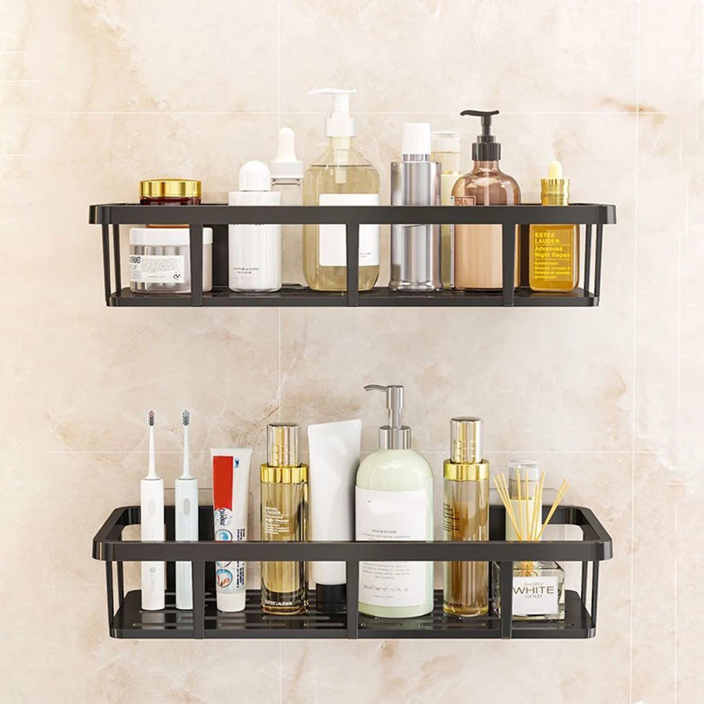 Bathroom Storage Rack No-Drill Wall Mounted Shampoo Makeup Storage Holder ShowerOrganizer Rack Bathroom Shelves Accessories