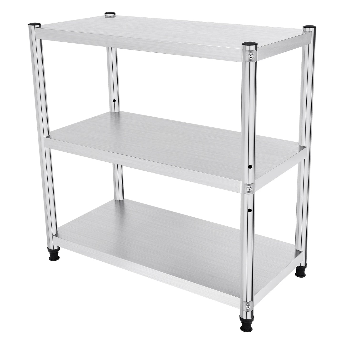 3-Tier Stainless Steel Work Table Kitchen Storage Prep Table Multifunctional Food Prep Worktable