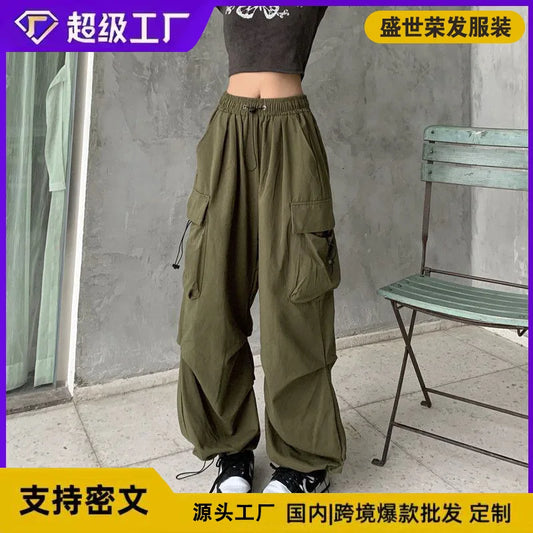 Plus-size Women's Pants Spring and Summer Hot-selling High-waist Versatile Straight-leg Side-pocket Comfortable Casual Pants