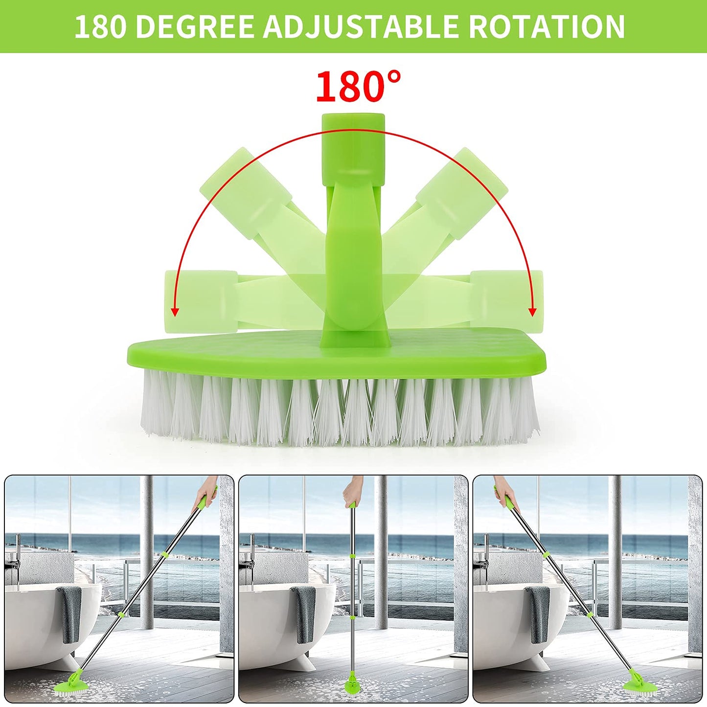Triangle Sponge Telescopic Glass Wiper Multifunctional Cleaning Pad Bathroom Floor Cleaning Brush Kitchen Supplies Cleaning Tool