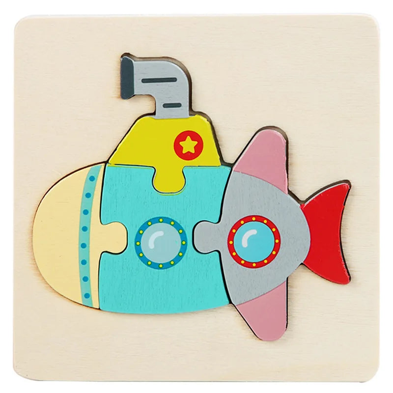 Kids Colorful Cartoon Animals 3D Puzzles Games