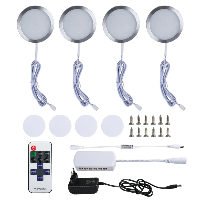 Under Cabinet LED Night Lights Display Case Closet Lamp Remote Control for Home Kitchen Showcase Wardrobe Cupboard Decoration