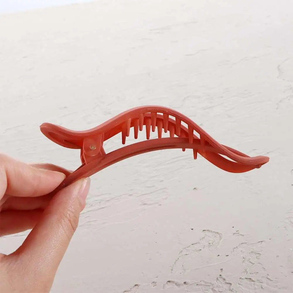 Large Matte Candy Color Hair Claw – Simple Plastic Duckbill Clip for Women and Girls