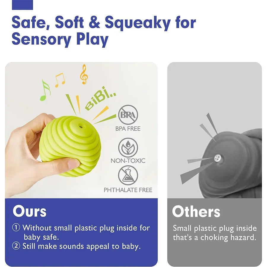 6PCS Textured Sensory Balls for Baby Play 6 12 Months Montessori Activity Soft Multi Ball Shower Toys Children Best Gift