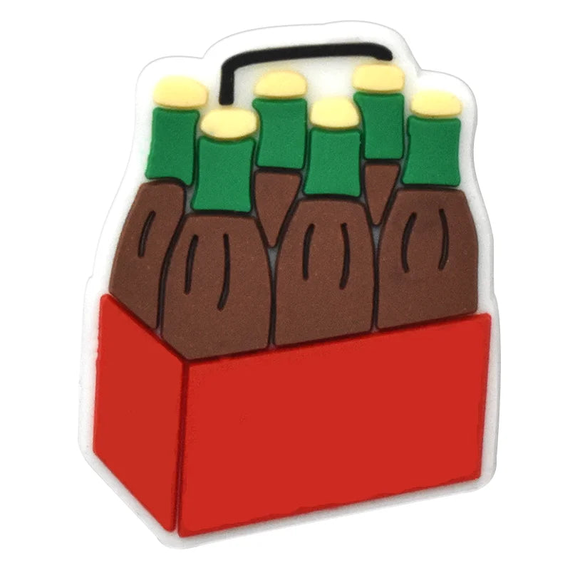 1PCS Cartoon Snack Shoe Charm – PVC Food & Drink Button for Slippers, Bags, and DIY Decor