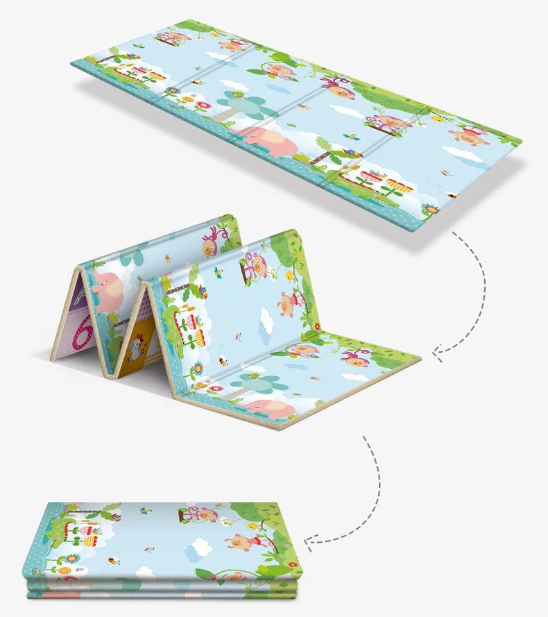 Baby Play Mat 180x200cm Doubel Sided Printed Kids Rug Educational Toys for Children Crawling Carpet Game Activity Gym Foam Floor