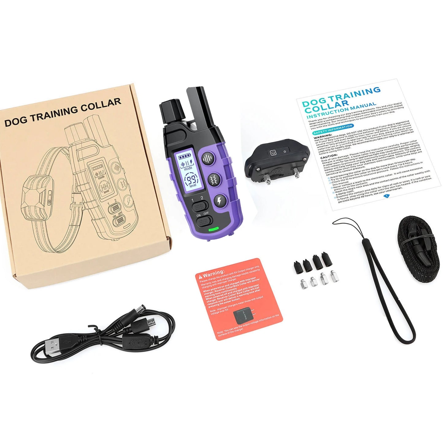 3300Ft Electric Dog Training Collar Remote Control Waterproof Pet BehaviorFor 5-120lbs Puppy With Shock Vibration Beep