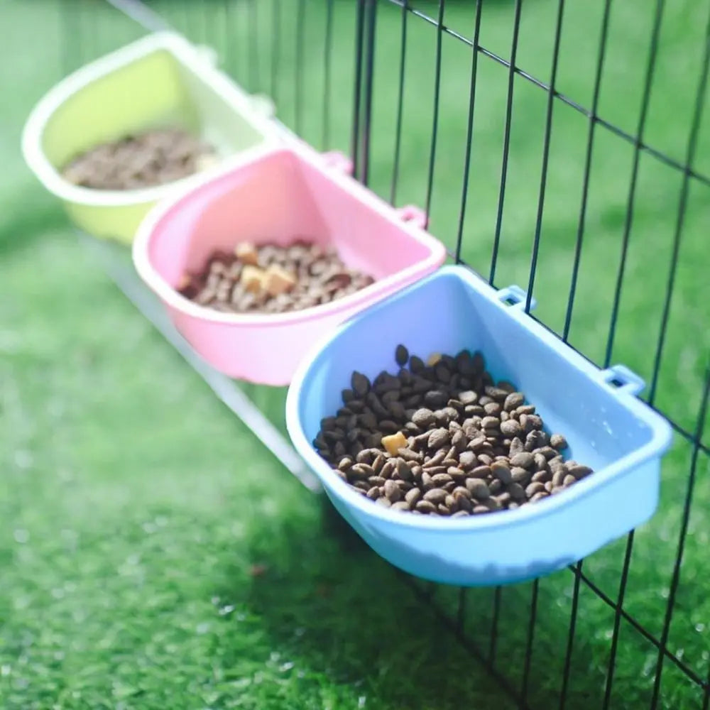 Large Capacity Plastic Pet Food & Water Feeder – Removable, Washable Hanging Drinking Fountain for Small Pets