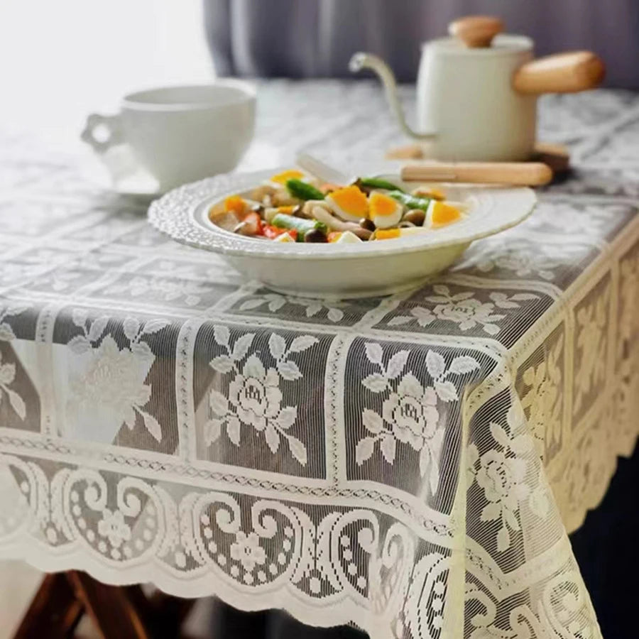 100% Polyester Embroidered Lace Table Cloth
