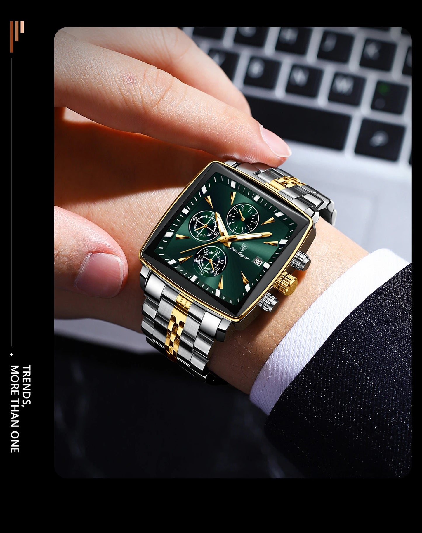 POEDAGAR Top Luxury Male Wristwatch Waterproof Luminous Stainless Steel Men Watch Chronograph Date Business Quartz Men's Watches