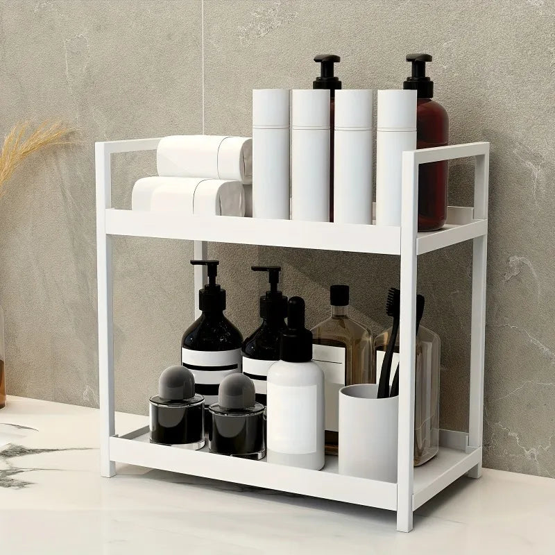 2-Tier Countertop Organiser – Multi-Purpose Storage Rack for Bathroom, Bedroom &amp; Kitchen