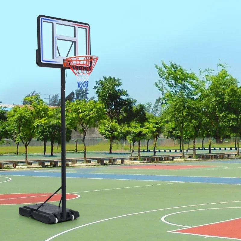 Upgrade Portable Basketball Rack Height Adjustable Contains LED Basketball Rack Lights Super Bright For Outdoor Play At Night[U