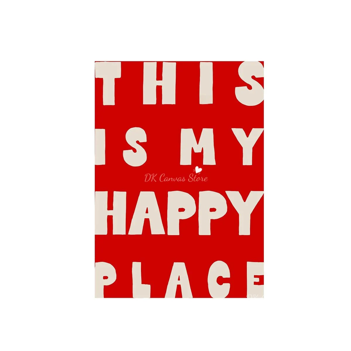 "This Is My Happy Place" Heart Quote Canvas Print Poster Modern Minimalism Art Prints Bedroom Living Room Wall Art Home Decor