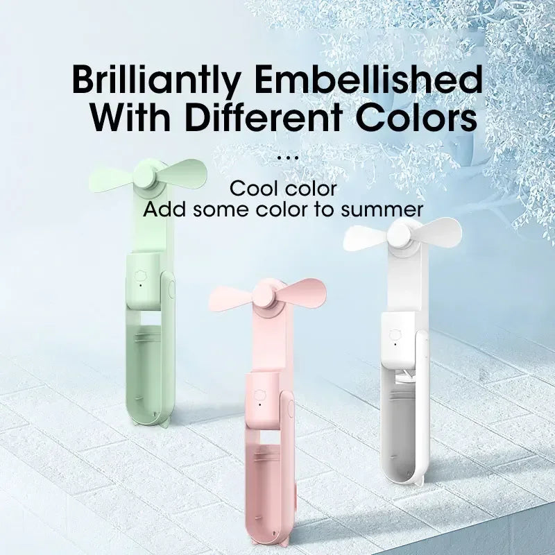 2000mAh Mini Portable Fan USB Rechargeable Handheld Desktop Fan