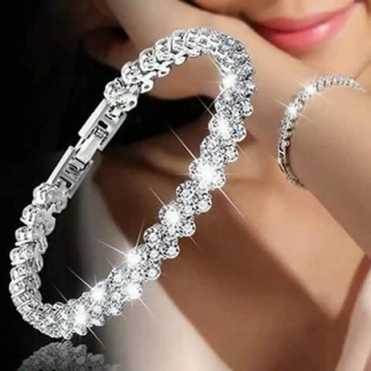 Roman Style Woman Crystal Diamond Bracelet
