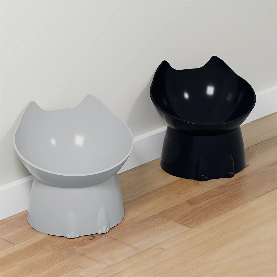 Elevated Pet Feeder for Cats & Dogs - Neck-Friendly, Anti-Tip Slanted Bowl for Food and Water