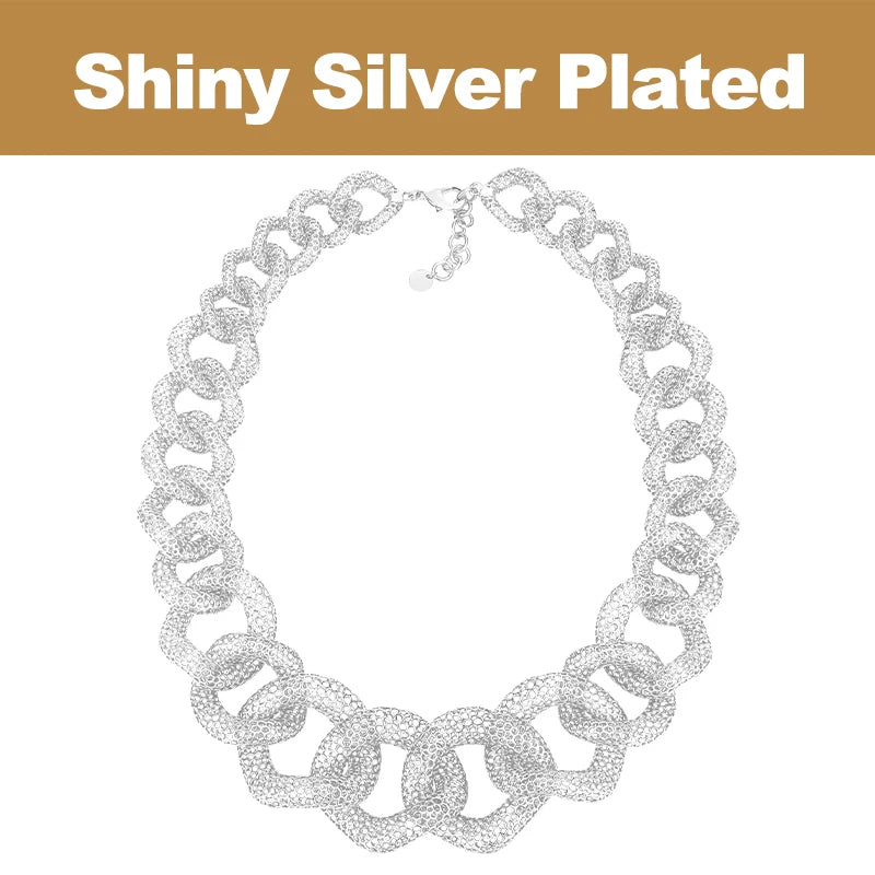 IVOG Multi ring Hollow Chain Design Necklace For Women Gold Color Necklaces Brass Collar Fashion Jewelry
