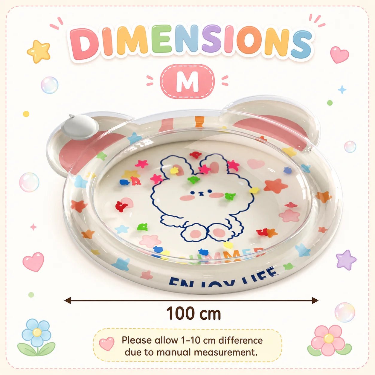 1PC Tummy Time Water Mat, Inflatable Sensory Play Pad, Water Filled Pat Mat Infant Floor Activity Toy for Toddlers