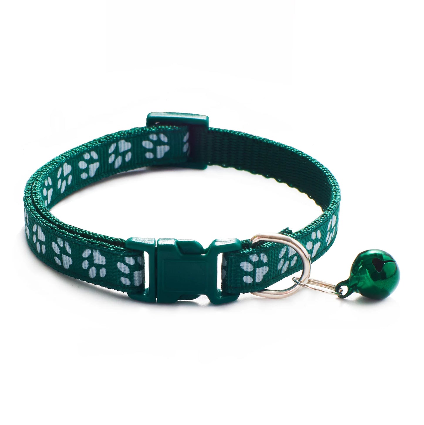HABO Adjustable Pet Collar with Bell – Colorful Cartoon Footprint Necklace for Dogs, Puppies, Cats, and Kittens