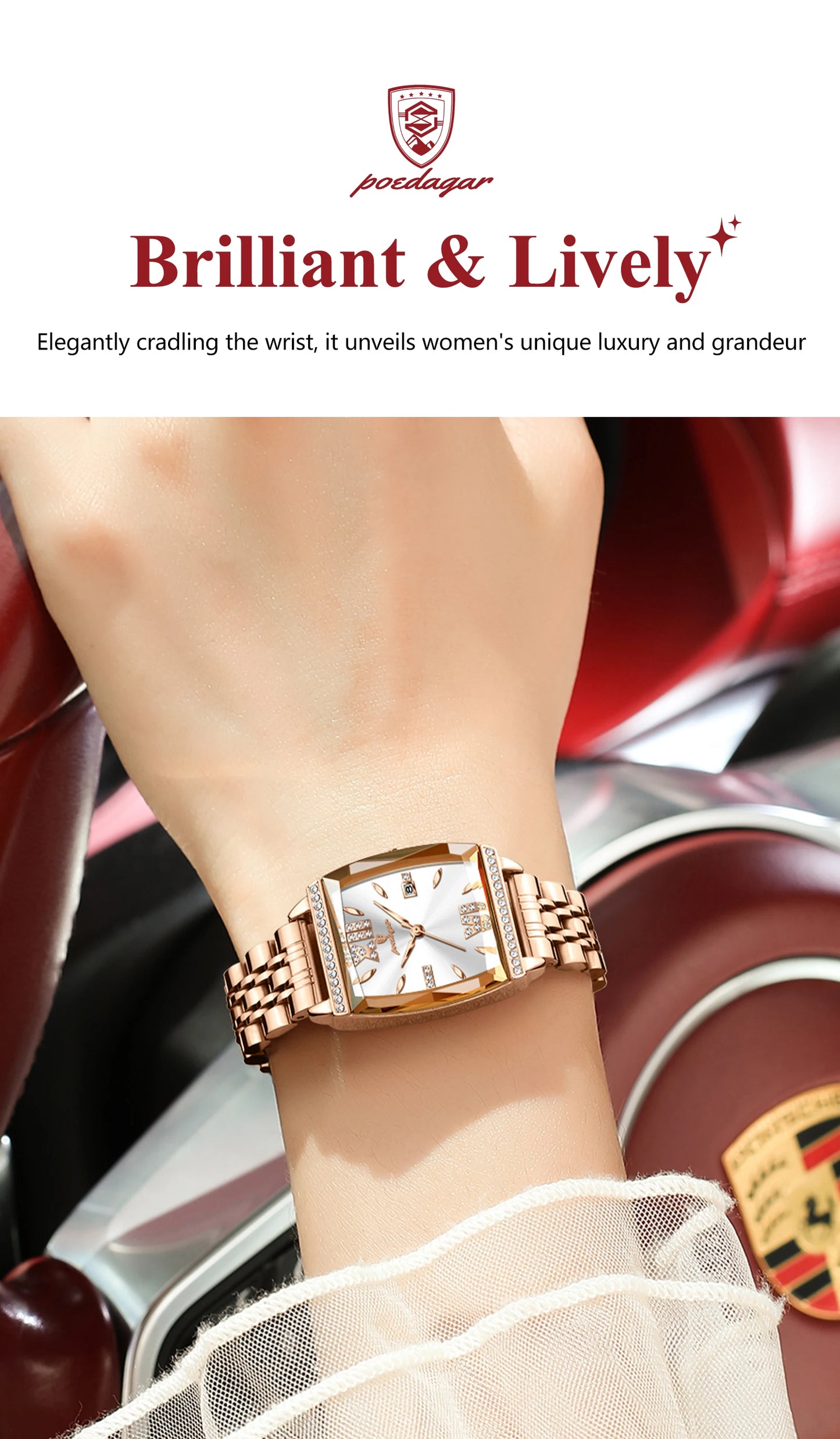POEDAGAR Top Exquisite Woman Watches High Quality Date Fashion Waterproof Ladies Watch Stainless Steel Women's Quartz Wristwatch