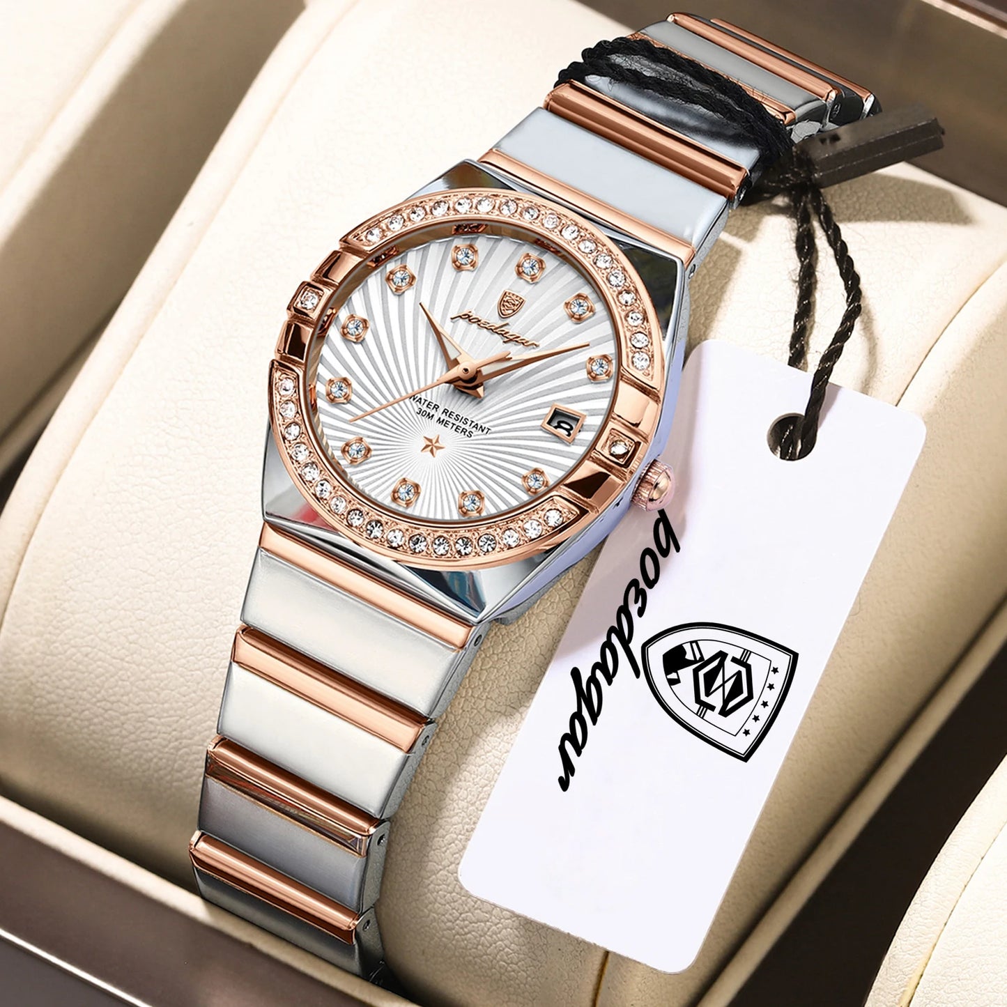 POEDAGAR Top Exquisite Woman Watch Waterproof Luminous Date Stainless Steel Watches For Ladies Elegant Quartz Women's Wristwatch
