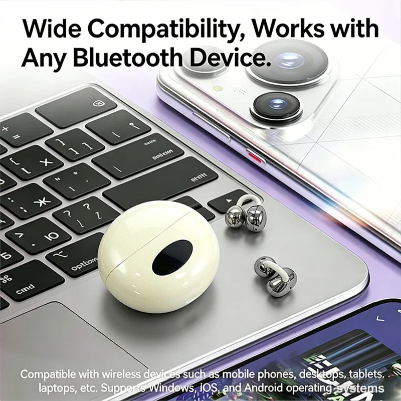 Hot Sale Bluetooth Clip-on Earphones Premium Sound Quality Long Battery Life Perfect for Sports Earbuds Headphones With Mic