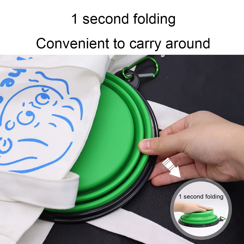 Portable Folding Silicone Pet Bowl – Outdoor Travel Food & Water Dish for Dogs & Cats