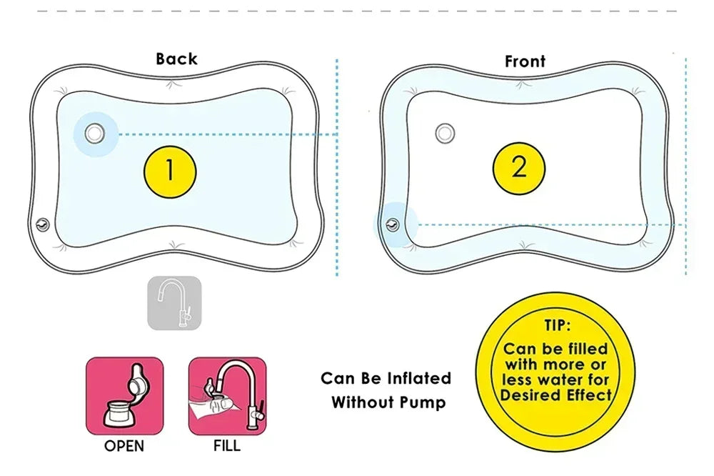 Large Baby Playing Water Mat Inflatable Water Cushion Baby Play Mat Inflatable Tummy Time Mat Early Education Water Cushion