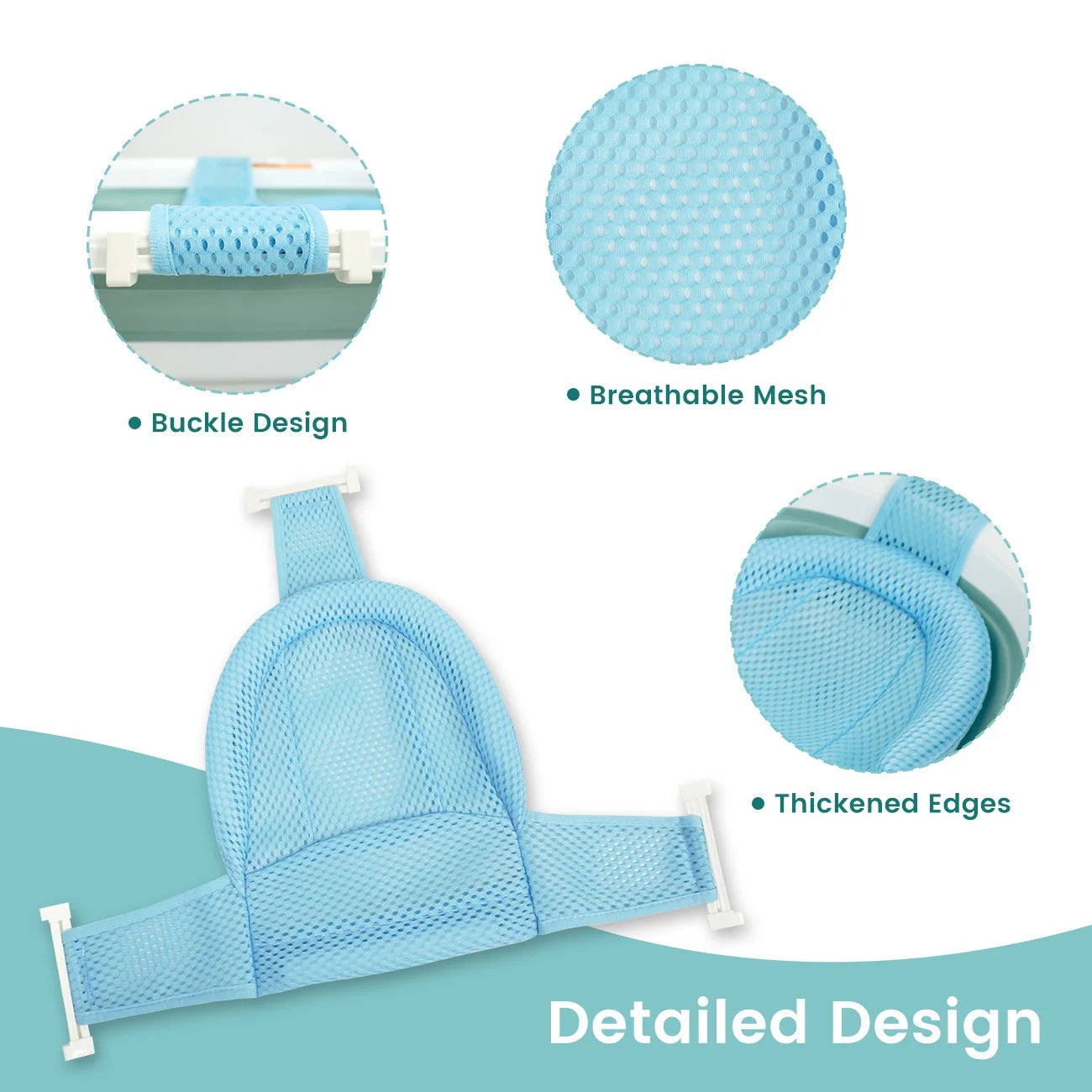 Baby Bath Support Mesh Pad Newborn Bath Tub Seat Net Non-Slip Baby Tub Mat Floating Bathtub Seat Cushion Mat (No Bathtub)