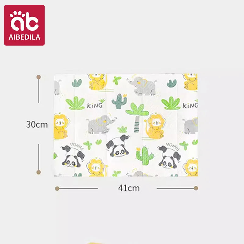 AIBEDILA Baby Disposable Table Mats Oilproof Waterproof Sticky Placemats Cute Animal Design Portable Dining Pads for Toddlers
