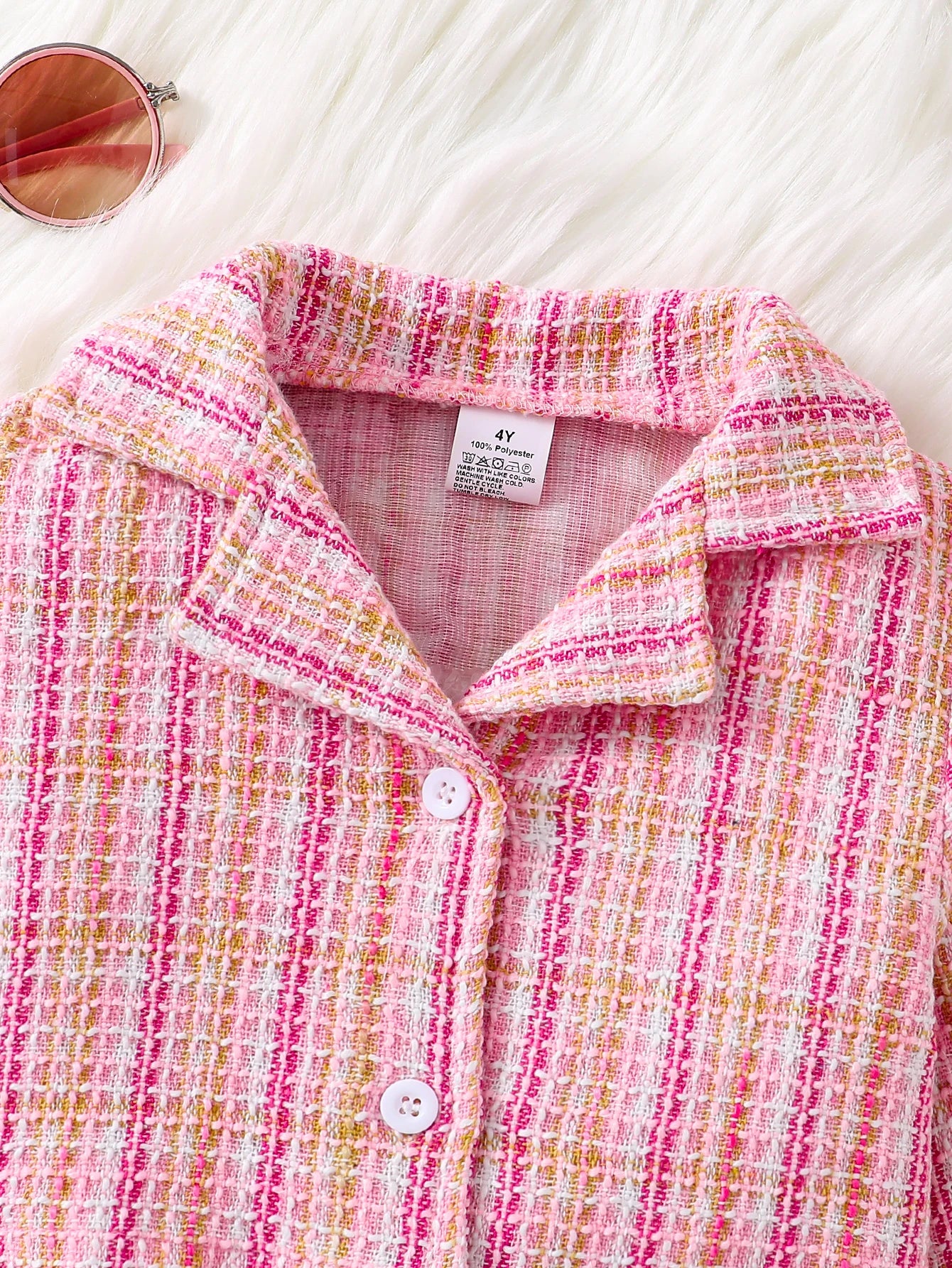 Girl's Pink Checkered 3-Piece Set
