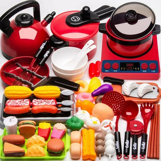 Cooking Kitchen Toys Set For Kids Girl  Baby Cutting Fruit Cooking Kitchen Utensils Children's Simulation Education Pretend Play