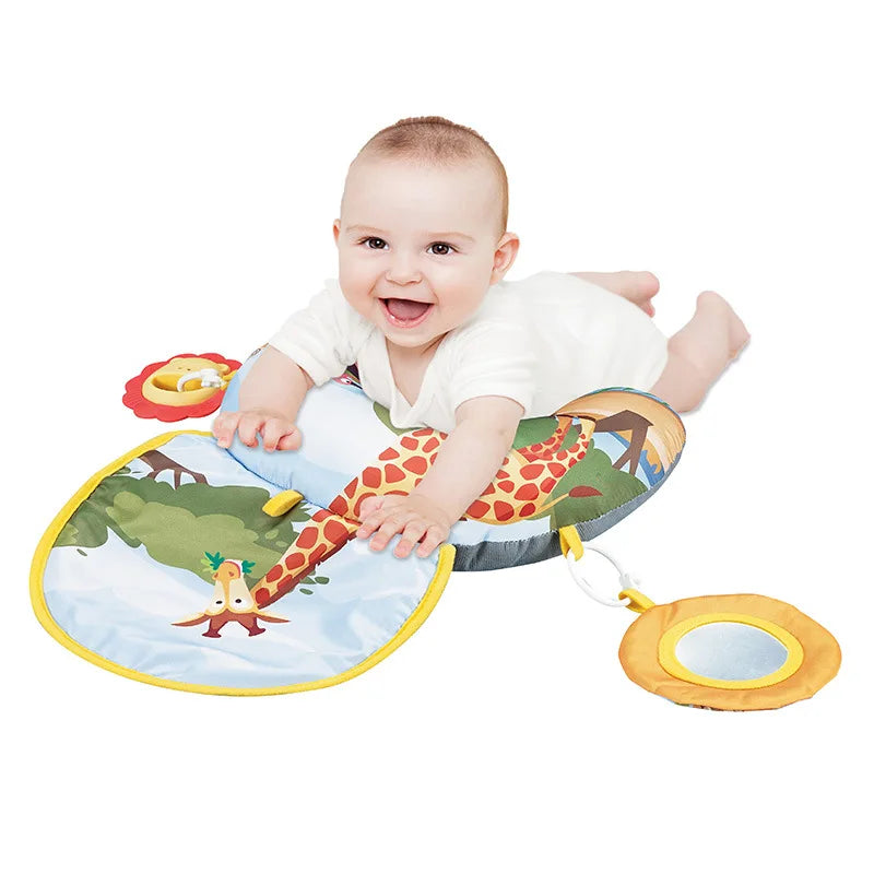 Montessori High Contrast Sensory Toys Baby Pillow Tummy Time Toy Newborn Head-up Training Pillow Teether Rattles 0 -6- 12 Months